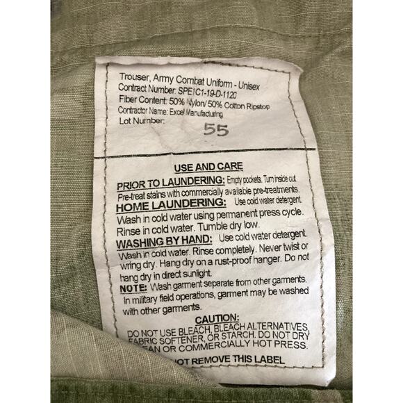 Army Camouflage Cargo Pants Mens W32 Combat Uniform Button Fly Insect Shields - Picture 2 of 10